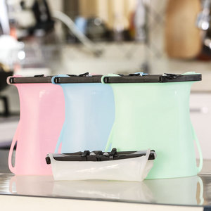 Silicone Food <b>Storage</b> Bags Thickened Airtight High Temperature Resistant <b>Kitchen</b> Drawer Baskets Transparent Color 132g - Product Image 4