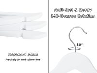 Cintres en bois massif blanc de qualité supérieure avec pince, robustes, élégants, durables, pour armoire et uniformes, lot de 100, Chine
