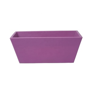 Plastic Rectangular Planter Box Plant Pots PE Plastic Flower Brown Contemporary Plastic Vase Decorative Round Garden Flower Pot