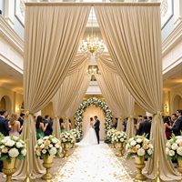 Rideaux de scène de mariage en tissu extensible infroissable, sur mesure, en soie de lait, pour la décoration de cérémonies et d'événements (vente en gros)