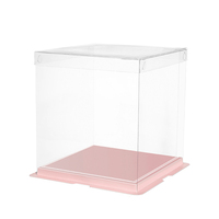 Boîte à gâteau 12 pouces personnalisée, boîtes à gâteau écologiques en PET carrées, transparentes, ondulées