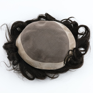 Yl <span class=keywords><strong>Uomini</strong></span> Parrucche Toupee Dei Capelli Umani Mono Merletto <span class=keywords><strong>con</strong></span> Npu Intorno Pizzo Sistemi - Product Image 6