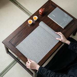 Chinese Zen Style Fabric Tea Mat <b>Table</b> <b>Runner</b> Waterproof Heat Insulating For Tea Ceremony Wabi Sabi Design - Product Image 3
