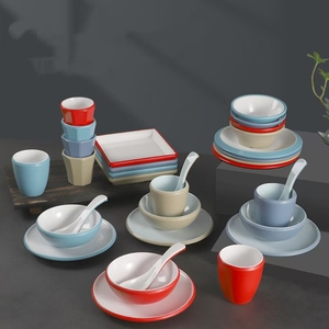 Juegos de vajilla de melamina Juego de vajilla portátil de cuatro piezas comercial Apto para lavavajillas - Product Image 1