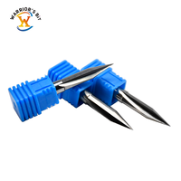 Pisau Ukir CNC Taper Double-Flute Straight Cutter untuk Papan Density/Papan Kayu Solid, End Mill Milling CNC Routers yang Dapat Disesuaikan