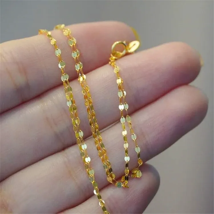 AU750 18K Gold Jewelry Chain Factory Solid Yellow Gold Lip Chain Customized Fine Jewelry Wholesale