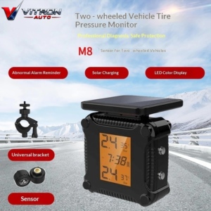 Sistema <span class=keywords><strong>de</strong></span> Monitoreo <span class=keywords><strong>de</strong></span> Presión <span class=keywords><strong>de</strong></span> Neumáticos (TPMS) para Motocicleta, Alta Precisión, Inalámbrico, Carga Solar, USB, para Vehículos <span class=keywords><strong>de</strong></span> Dos <span class=keywords><strong>Ruedas</strong></span> - Product Image 2