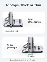 Support de bureau réglable UGREEN LP258 pour PC portable, support vertical pour téléphone, station d'accueil en aluminium pour MacBook Pro Air