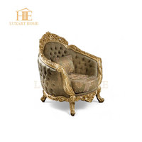 Ensemble de canapé turc antique sculpté en hêtre meubles de conception européenne tissu canapé de meubles de salon royal