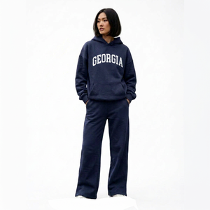 OEM ODM Service New Style Casual Street Wear French Terry Tracksuit 2Pieces Outfits Jogging Suits Women Acid Wash Vintage Suits - Product Image 1