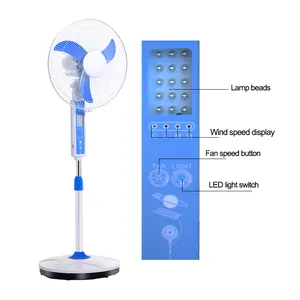 New Product Big DC 16Inch 12V Rechargeable Floor Standing Solar Fan With Panel And Battery
