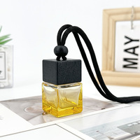 Bouteille diffuseur carrée en verre de 8 ml en gros, flacon vide pour parfum de voiture, bouteille d'huile essentielle à dégradé de couleurs