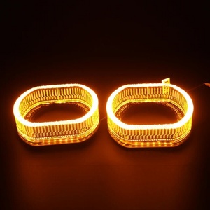Sanvi Other Auto <b>Light</b> <b>Accessories</b> 3 Inch I8 White O Style Yellow Led Angel Ring Eyes for Led Projector Lens - Product Image 3