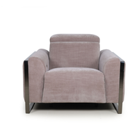 Fauteuil inclinable électrique moderne en tissu, une place, avec cadre carré en métal et port USB pour salon