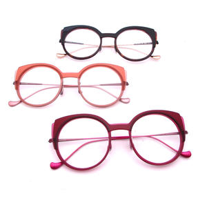 ストッククリアランスランダムトレンディファッションアセテートフレームメタルテンプル光学メガネ高品質フランスブランド眼鏡 - Product Image 1