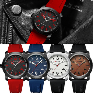 Relojes CURREN 8454 de nueva moda para hombre, diseño para mano izquierda, relojes de cuarzo con correa de silicona. - Product Image 4