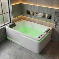 Bañeras y Jacuzzis Rectangulares de Lujo Kinglauren EU de 180x120cm con Luces Modernas y Jets de Masaje para Dos Personas
