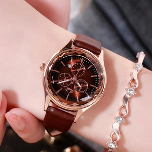 Montre à bracelet en cuir pour femmes populaire, design à trois aiguilles, montre à quartz décontractée pour étudiants - Product Image 5