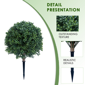 Planta clasificada de resistencia UV de alta calidad con punta en cualquier espacio interior exterior árbol de arbusto de bola de boj Artificial - Product Image 5
