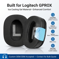 Coussinets d'oreille en cuir respirant et rafraîchissant, housse de remplacement, anti-poussière, Compatible avec les écouteurs de jeu Logitech GPROX, haute densité