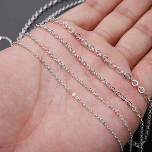 Chaîne en métal plat en forme de O, 1,5 2,0 2,5 3,5 mm, pour la fabrication de colliers, accessoires de bijoux DIY - Product Image 2