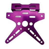Support de plaque d'immatriculation réglable et mobile de type col de cygne en aluminium, cinq couleurs, pour moto tout-terrain et vélo électrique modifiés