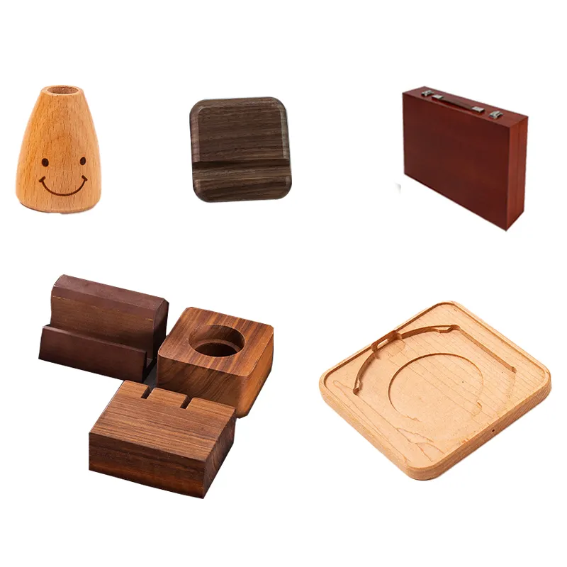 Wholesale Custom Small Rectangle Wooden Jewelry Gift Box Smooth Surface Wood Tableware Bamboo Knick-Knacks Wooden Wall Signs