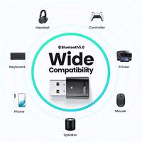 Adaptor Bluetooth Usb Ugreen Untuk Komputer, Adaptor Penerima Bluetooth 5.0 Ukuran Mini, Adaptor Komputer Nirkabel
