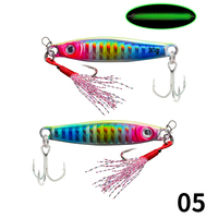 Honoreal iscas de liga de tungstênio, luminoso, 20g, 30g, para pesca em água salgada