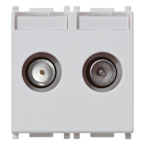 Presa TV-RD-SAT 2 Uscite Argento 5.1x4.3x5.3 Cm Per Connessione Satellitare - Product Image 1