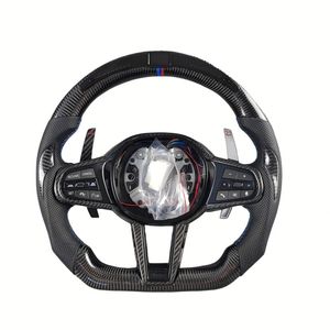 Volante Calefactable de Fibra de Carbono para <span class=keywords><strong>BMW</strong></span> con Palancas de Cambio Magnéticas 330i G20 M340i 330e Pre Lci 370mm Serie 3 <span class=keywords><strong>320d</strong></span> F30 540i G20 - Product Image 1