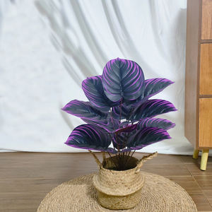 Kunstpaars Zwart Violet Ingemaakte Simulatie Groene Plant Violet Donkergroene Plant Huis Woonkamer Decoratie Potplant - Product Image 2