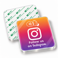 Plaque NFC personnalisée en acrylique pour réseaux sociaux, autocollant de table NFC « Tap to Follow », programmable pour les magasins de services