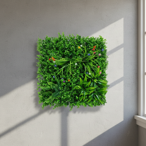 Mur végétal artificiel en plastique 50x50cm, résistant aux UV, écologique, recyclable, léger, haute simulation de fougères - Product Image 2