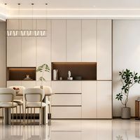 Muebles Modernos para Comedor, Estantes Ajustables Multifuncionales Ecológicos de Gran Capacidad en Madera Sólida para Restaurante Moderno