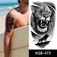 XQB401-500 grand bras transfert d'eau imperméable à l'eau anti-transpiration bras jambe dos taille corps Art temporaire tatouage autocollants pour hommes et femmes