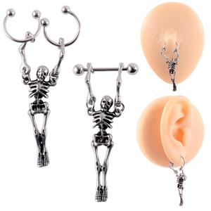 Bijoux de piercing en acier inoxydable cool, anneau de téton <span class=keywords><strong>squelette</strong></span> <span class=keywords><strong>humain</strong></span>, anneau barbell, bijoux de <span class=keywords><strong>corps</strong></span> tendance - Product Image 4