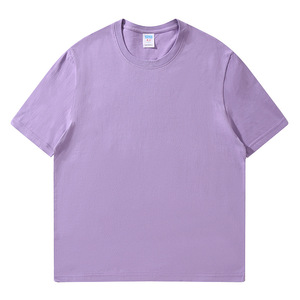 Venta al por mayor barato colorido 200g 100% algodón manga corta Camiseta para Mujeres Hombres Color sólido liso adolescentes camiseta - Product Image 2