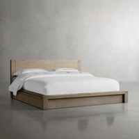 Imperial American Vintage Eichen-Plattformbett, 3-Schubladen-Seitenstauraum King-Queen-Bettgestell, Luxuriöses Arhaus-Stil Massivholz-Hauptschlafzimmerbett