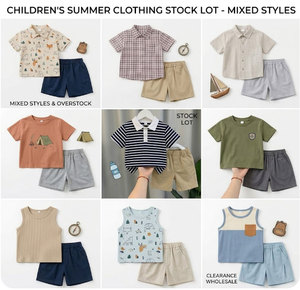 Ensembles de vêtements en coton pour bébés, hauts à manches courtes avec shorts, motifs à carreaux et nœuds de dinosaure, tenues d'été pour tout-petits filles et garçons - Product Image 4