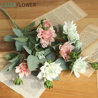 YC1020 gros mariage mariée soie artificielle Dahlia fleur branche tige Bouquet pour la décoration