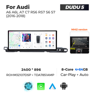 Système multimédia de voiture Android Mekede DUDU 2K 12,3 pouces pour <span class=keywords><strong>Audi</strong></span> A6L 2012-2018 - Product Image 3