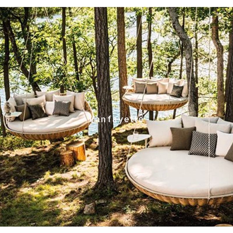 Luxury Hanging Patio Daybed Swing Hanging Daybed With Canopy