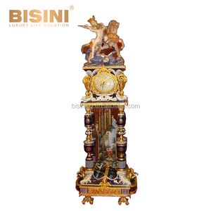 64 cm di Altezza Reale Classico Regency 3 In Ottone Angelo Decorato Dipinto A Mano Marine Blue Porcellana <span class=keywords><strong>Orologio</strong></span> <span class=keywords><strong>Da</strong></span> <span class=keywords><strong>Parete</strong></span> con Pendolo - Product Image 4