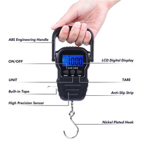 Báscula Electrónica Profesional para Equipaje J&R Comfort Grip Ergonómica de Alta Resistencia 50 kg con Pantalla LCD Retroiluminada y Regla Integrada de Alta Precisión