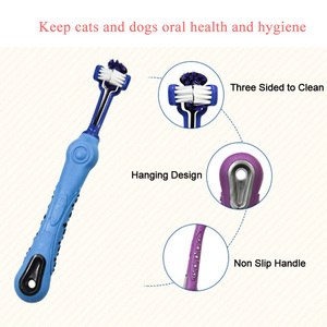 Brosse à dents à trois faces pour <span class=keywords><strong>chien</strong></span>, outil de nettoyage des dents pour la mauvaises haleine de votre animal de compagnie, élimine le tartre et le chat - Product Image 6