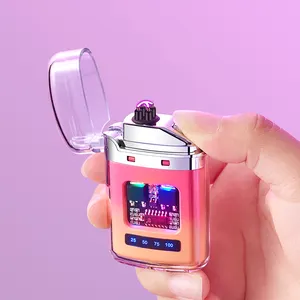 BBQ Cắm Trại Trong Suốt nhựa mini USB-C có thể sạc lại hồ quang đôi Plasma Bật lửa điện