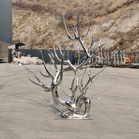 Décoration de jardin extérieure personnalisée, sculpture d'arbre en acier inoxydable, arbre artificiel en métal