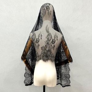 Voile de mariée blanc en dentelle vintage, élégant voile mantilla pour l'église, voiles noirs pour femmes musulmanes, voiles de mariage - Product Image 3