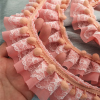 Vente en gros, pompon brodé, plis, pompon, dentelle pour bricolage, accessoires de couture, fournitures, vêtements, garniture en dentelle
